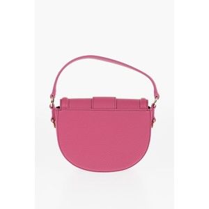 Versace Gol Couture Saddle Maxi Bag Textured with Faux Bag Jeans Leather